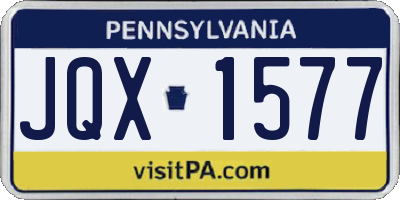 PA license plate JQX1577