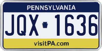 PA license plate JQX1636