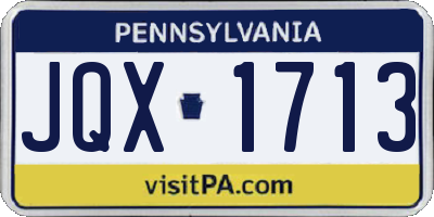 PA license plate JQX1713