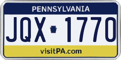 PA license plate JQX1770