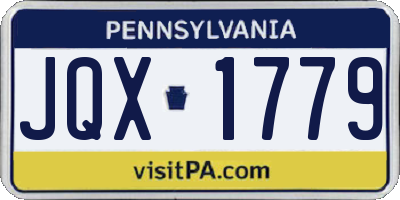 PA license plate JQX1779