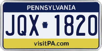 PA license plate JQX1820