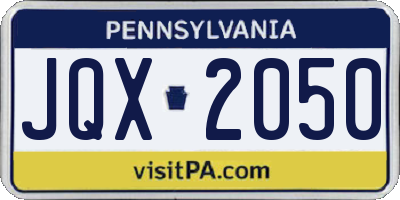 PA license plate JQX2050