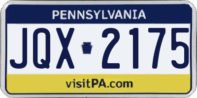 PA license plate JQX2175