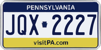 PA license plate JQX2227