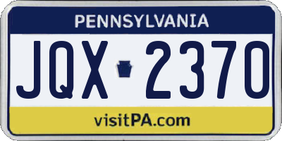 PA license plate JQX2370