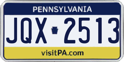 PA license plate JQX2513