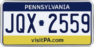 PA license plate JQX2559