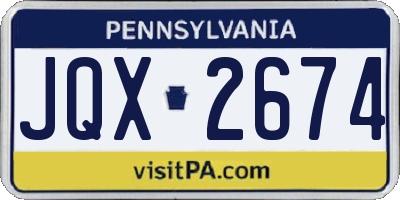 PA license plate JQX2674