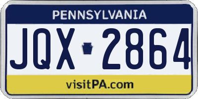 PA license plate JQX2864