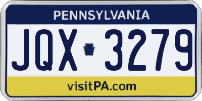PA license plate JQX3279