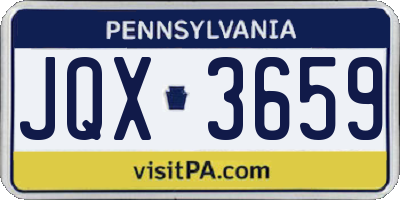 PA license plate JQX3659