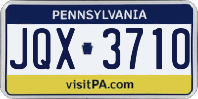 PA license plate JQX3710