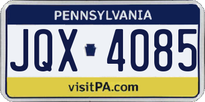 PA license plate JQX4085