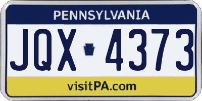 PA license plate JQX4373