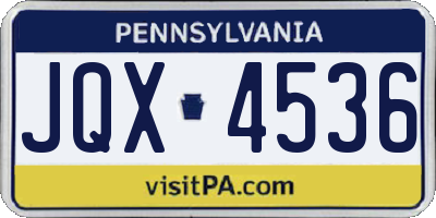 PA license plate JQX4536