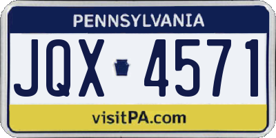 PA license plate JQX4571