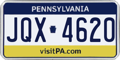 PA license plate JQX4620