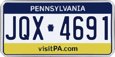 PA license plate JQX4691