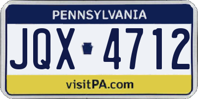 PA license plate JQX4712