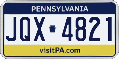 PA license plate JQX4821