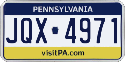 PA license plate JQX4971
