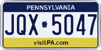 PA license plate JQX5047