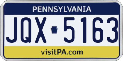 PA license plate JQX5163