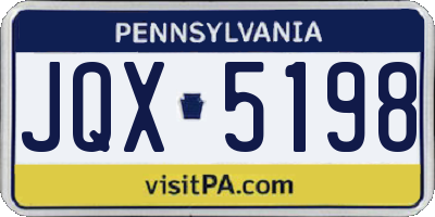 PA license plate JQX5198