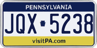 PA license plate JQX5238