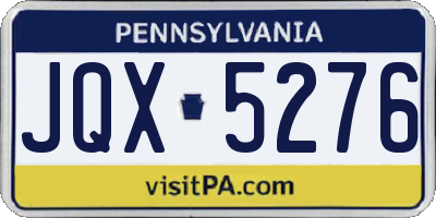 PA license plate JQX5276