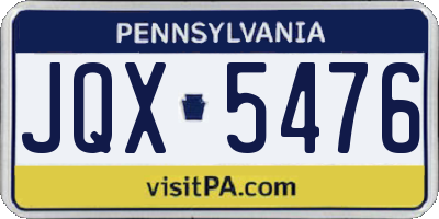 PA license plate JQX5476