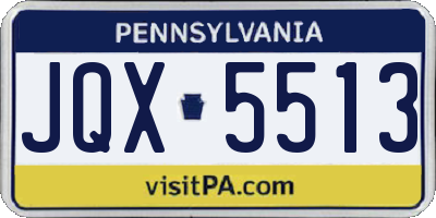 PA license plate JQX5513