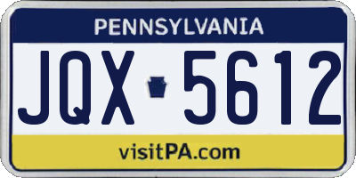 PA license plate JQX5612