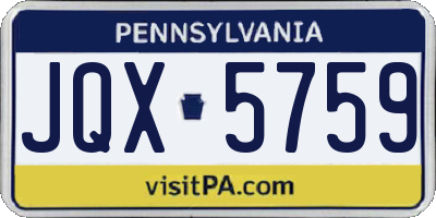 PA license plate JQX5759