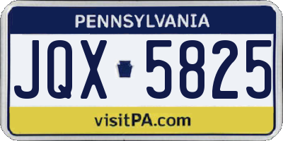 PA license plate JQX5825