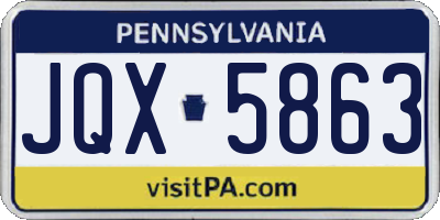 PA license plate JQX5863