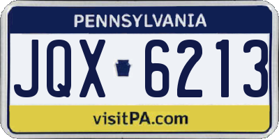 PA license plate JQX6213