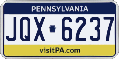 PA license plate JQX6237