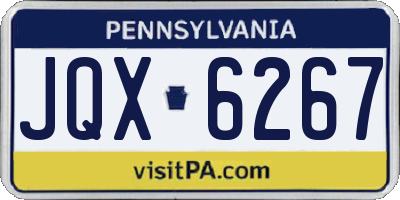 PA license plate JQX6267