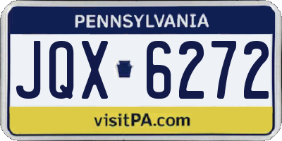 PA license plate JQX6272