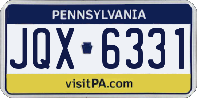 PA license plate JQX6331