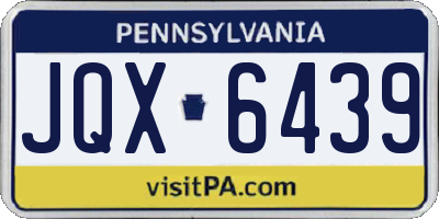 PA license plate JQX6439