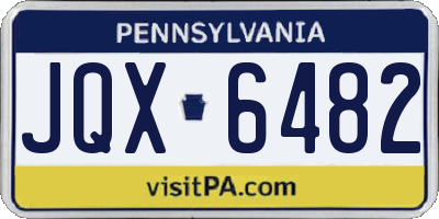 PA license plate JQX6482