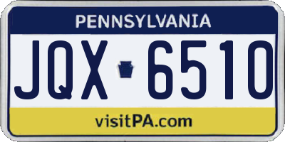 PA license plate JQX6510