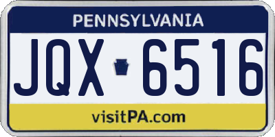 PA license plate JQX6516