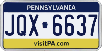 PA license plate JQX6637