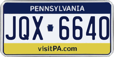 PA license plate JQX6640