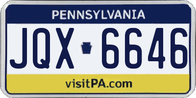 PA license plate JQX6646