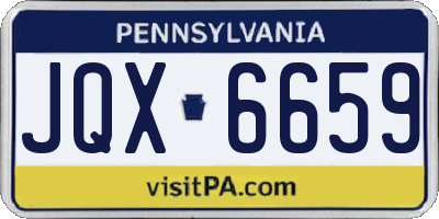 PA license plate JQX6659
